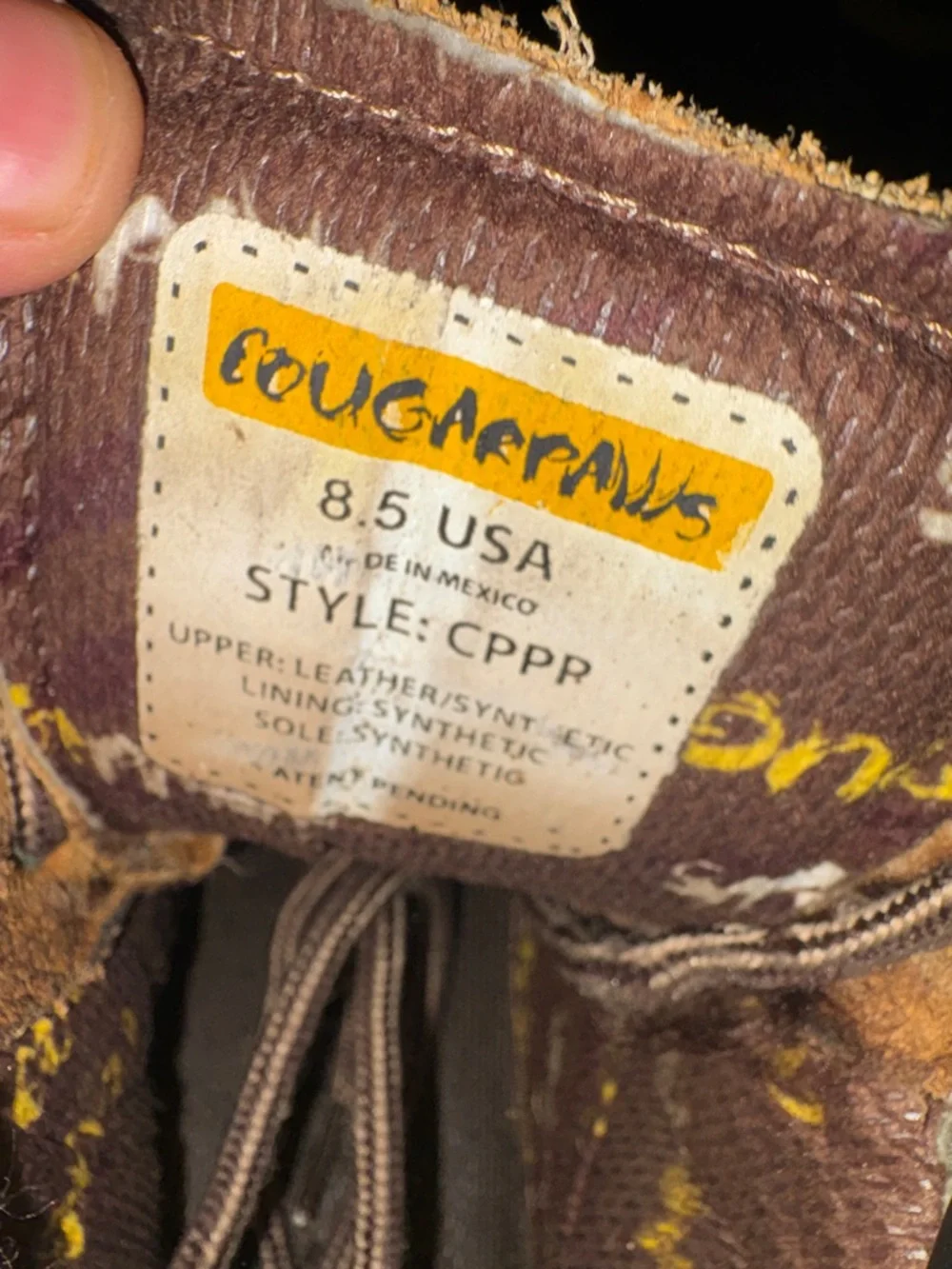 Cougar Paws Tan Leather Lace-Up Strap Boots (MENS SIZE 8.5 - USED)
